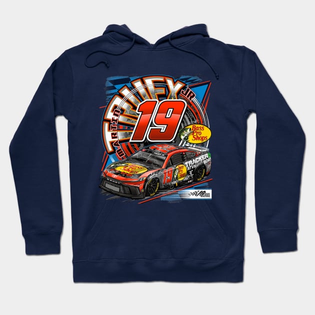 Martin Truex Jr. Navy Car Hoodie by ganisfarhan